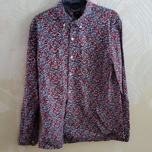 J Crew Mens Shirt Medium Floral Slim-fit Printed Button Down A0796